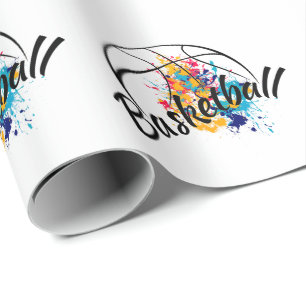 Watercolor Basketball      Wrapping Paper