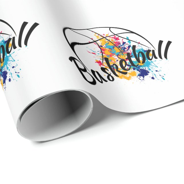 Watercolor Basketball      Wrapping Paper (Roll Corner)