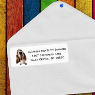 Watercolor Basset Hound Dog Return Address