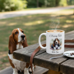 Watercolor Basset Hound Personalise Coffee Mug