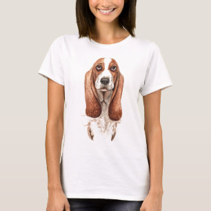 Watercolor Basset Hound T-Shirt
