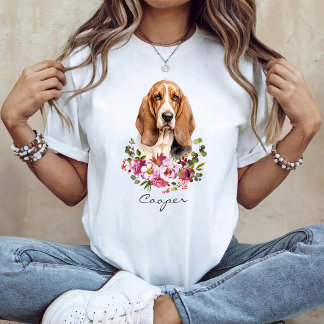 Watercolor Basset Hound T-Shirt