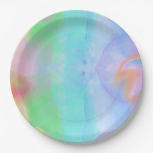Watercolor Bath Bomb Birthday Paper Plate