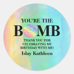 Watercolor Bath Bomb Birthday Sticker
