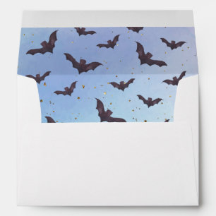 Watercolor Bats Halloween Envelope