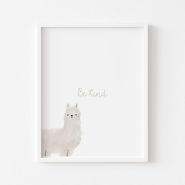Watercolor Be kind lama print (Creator Uploaded)