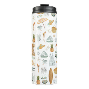 Watercolor Beach Bachelorette Party Weekend Thermal Tumbler