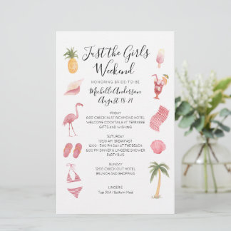 Watercolor Beach Bachelorette Weekend Itinerary