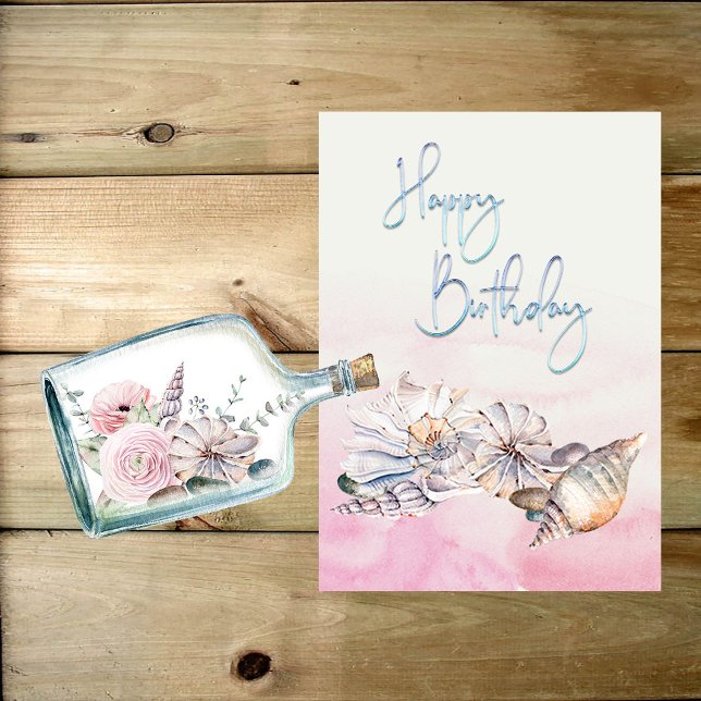 Watercolor Beach Birthday Card (Creator Uploaded)