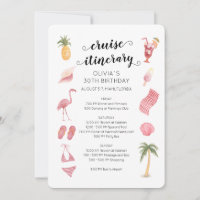 Watercolor Beach Birthday Cruise Itinerary