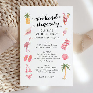 Watercolor Beach Birthday Weekend Itinerary