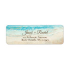 Watercolor Beach Blue Ocean Return Address Label
