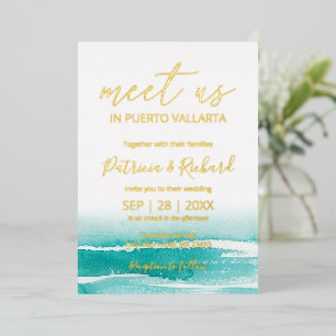 Watercolor Beach Caribbean Destination Wedding