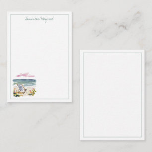 Watercolor Beach Chair Personalised Card