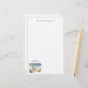 Watercolor Beach Chair Personalised Stationery