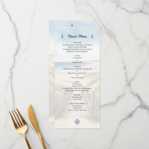 Watercolor Beach, Coastal New England Wedding Menu