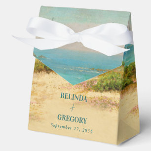 Watercolor Beach Coastal Wedding Destination Favour Box