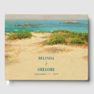 Watercolor Beach Coastal Wedding Destination Guest Book