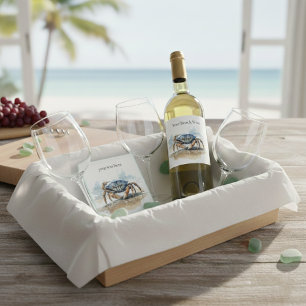 Watercolor Beach Crab, custom Glass Coaster