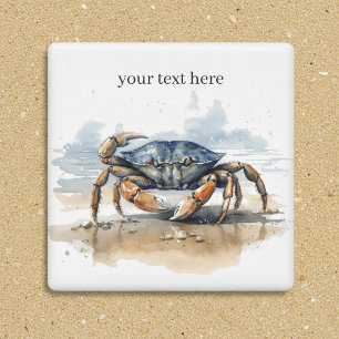 Watercolor Beach Crab, custom Magnet