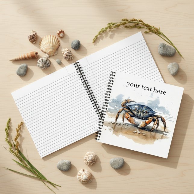 Watercolor Beach Crab, custom Notebook (Creator Uploaded)