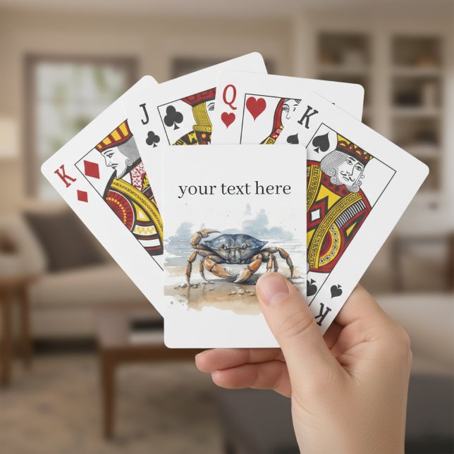 Watercolor Beach Crab, custom Playing Cards (Creator Uploaded)