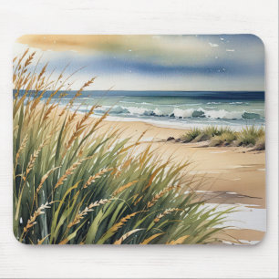 Watercolor Beach Grass Mouse Pad