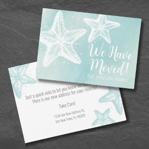 Watercolor Beach Moving Announcement Card