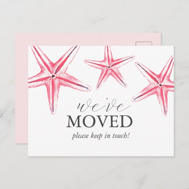 Watercolor Beach Moving Announcement Postcards (Front/Back)