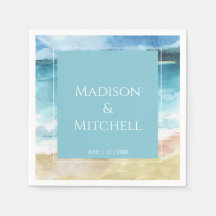 Watercolor Beach Ocean Destination Wedding