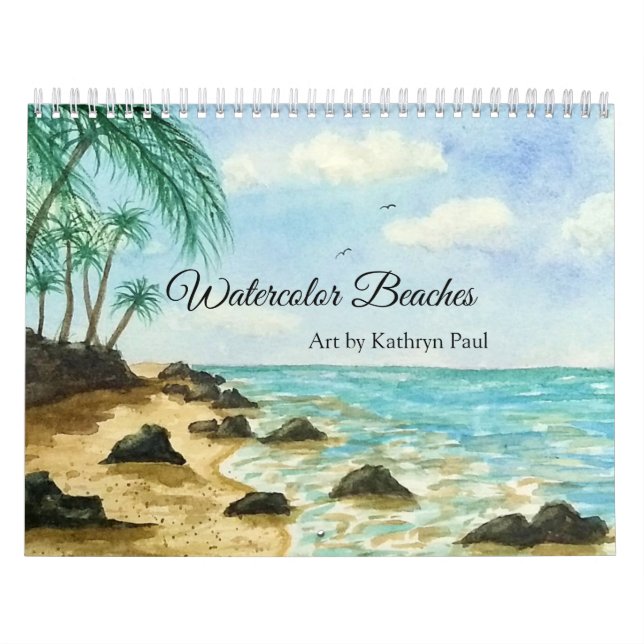Watercolor beach paintings wall Calendar (Cover)