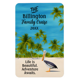 Watercolor Beach Pelican Ocean Cruise Cabin Door Magnet