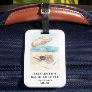 Watercolor Beach Scene Bachelorette Party Favours  Luggage Tag