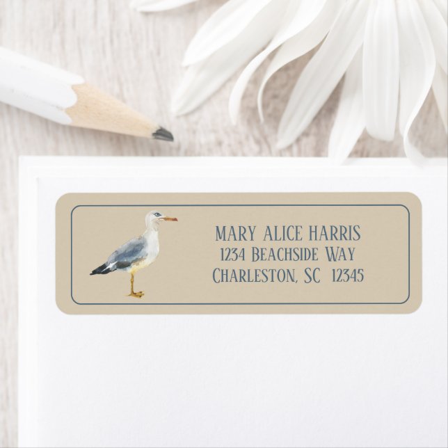 Watercolor Beach Seagull Personalized (Insitu)