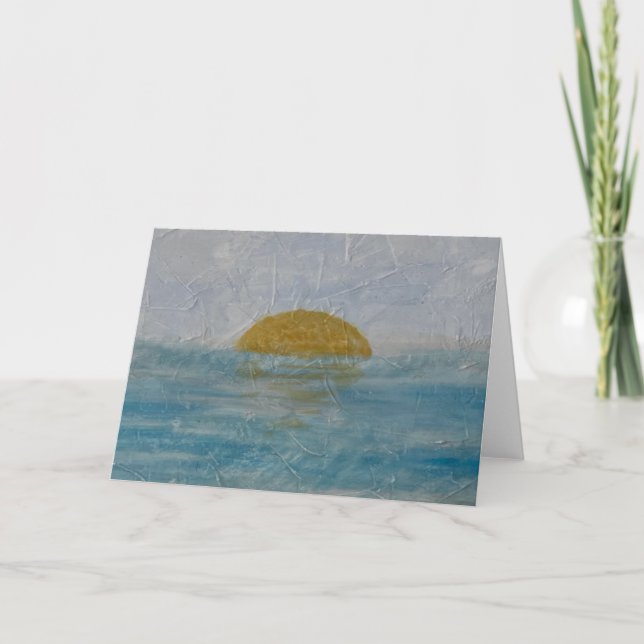 Watercolor Beach Sunny Day Blank Note Card (Front)