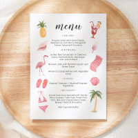 Watercolor Beach Theme Menu