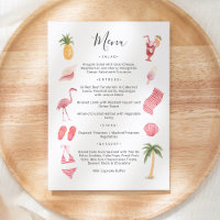 Watercolor Beach Theme Menu