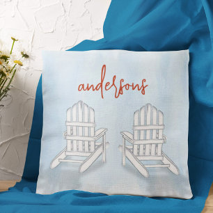 Watercolor Beach typography Personalised Cushion