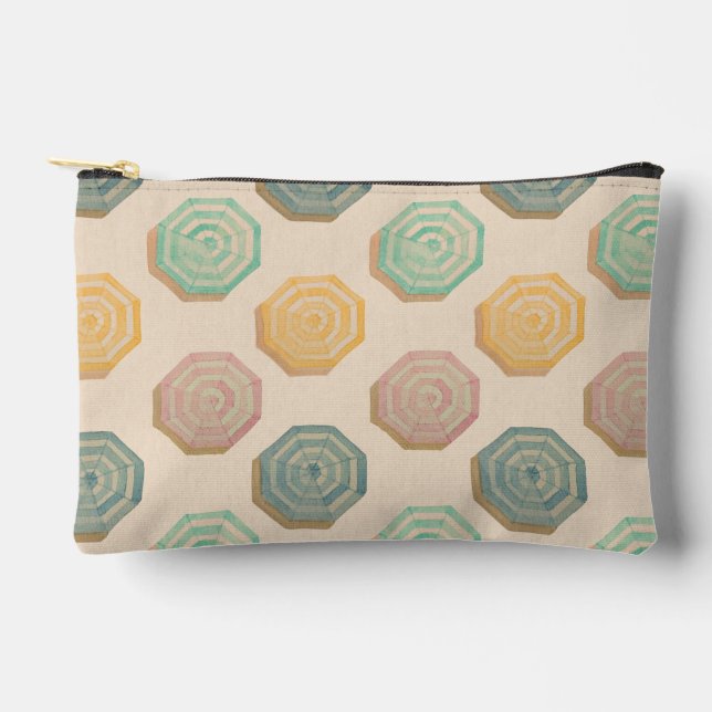 Watercolor Beach Umbrellas Accessory Clutch Bag (Front)