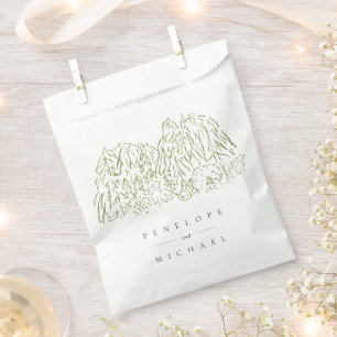 Watercolor Beach Umbrellas Wedding Thank You Favour Bags