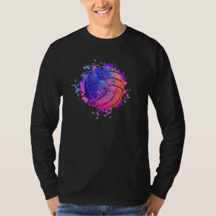 Watercolor Beach Volleyball Team Sports Fan Playe T-Shirt