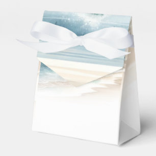 Watercolor Beach Waves Rustic Coastal Wedding Favour Box