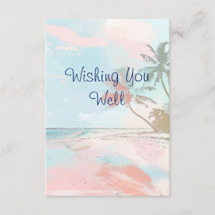 Watercolor Beach Wedding Enclosure Card