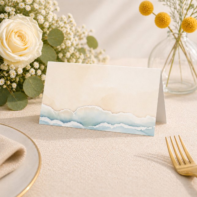 Watercolor Beach Wedding Place Cards (table card)