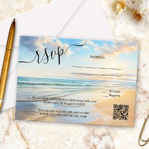 Watercolor Beach Wedding RSVP Card