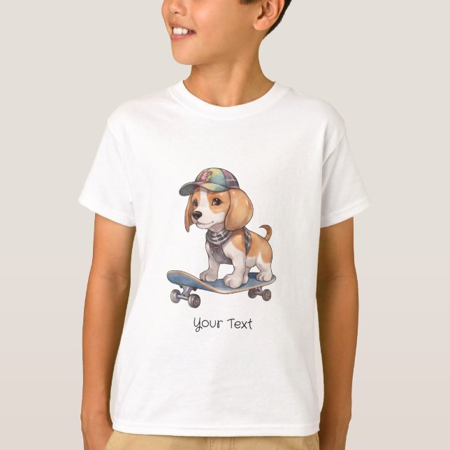 Watercolor Beagle Boy T-Shirt  (Front)