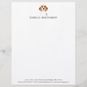 Watercolor Beagle Dog Letterhead