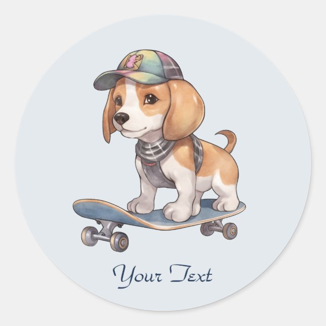 Watercolor Beagle Sticker (Front)