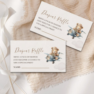 Watercolor Bear Baby shower boy Enclosure Card