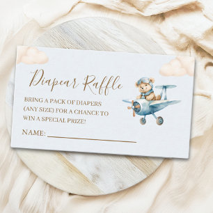 Watercolor Bear Baby shower boy Enclosure Card